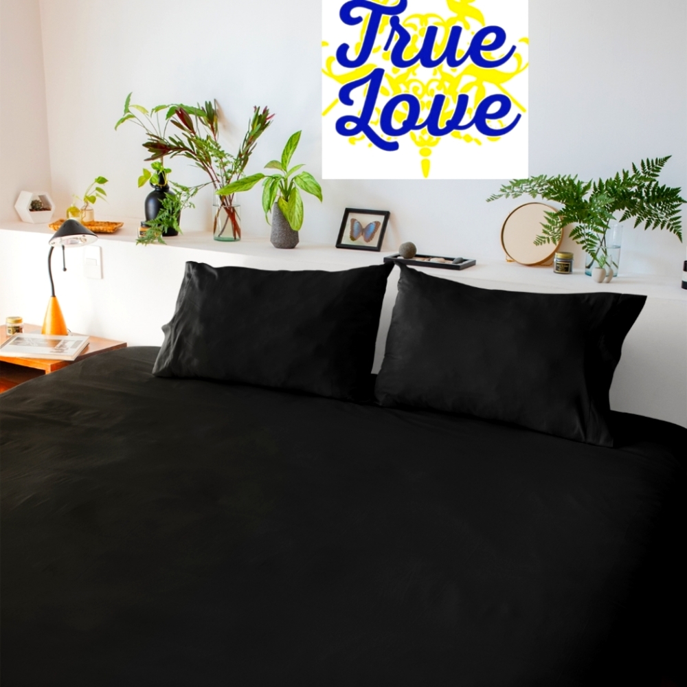 Brand new - Bed Sheet Set Euro Concept Color Black Size Queen